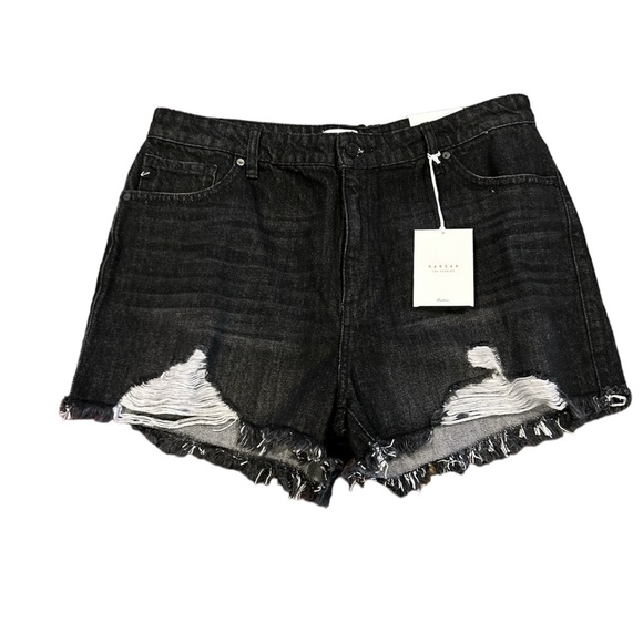 KanCan Pants - KanCan Women’s Size 15/31 Distressed Black Denim Shorts NWT